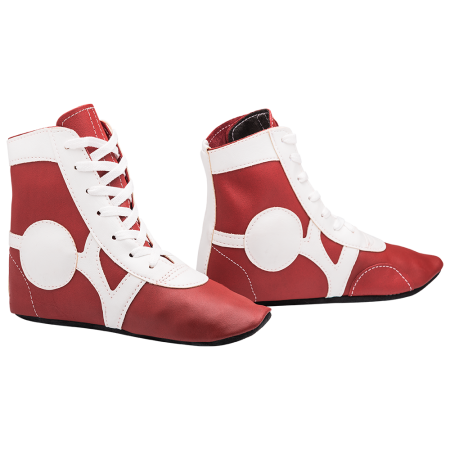Купить Обувь для самбо SM-0102, кожа, красный Rusco в Назрани 