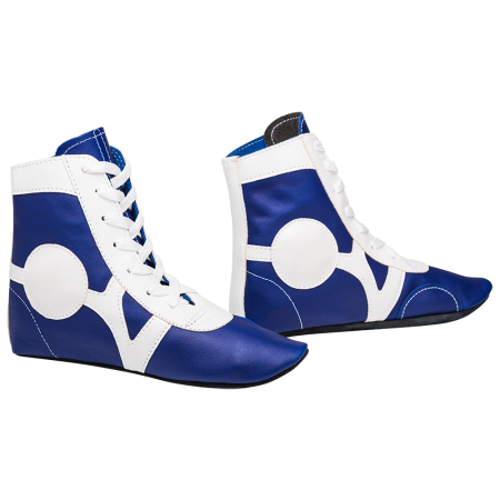 Купить Обувь для самбо SM-0102, кожа, синий Rusco в Назрани 