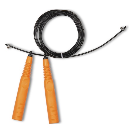 Купить Скакалка высокооборотная Кроссфит стальной шнур в оплетке 2.9 м чёрно-оранжевая в Назрани 